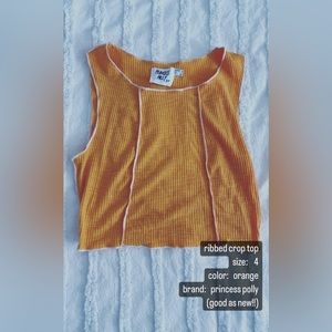 Princess poly cotton top in orange